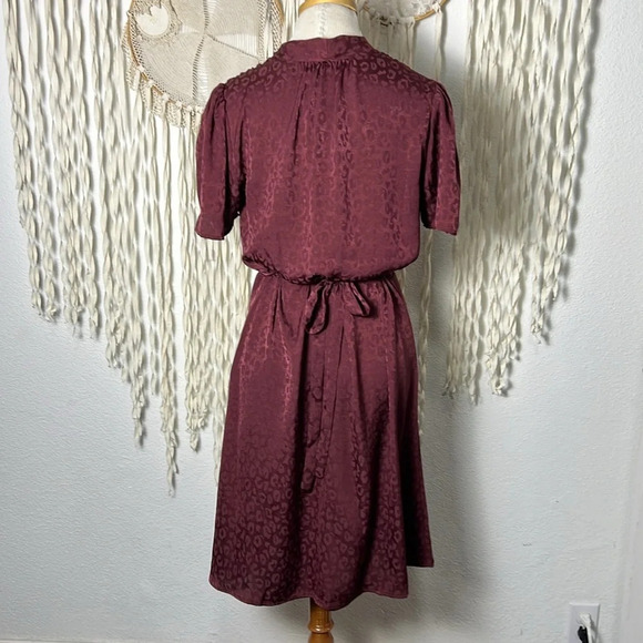 Margaret O'Leary Burgundy Leopard Print Dress Size Small - Picture 5 of 9
